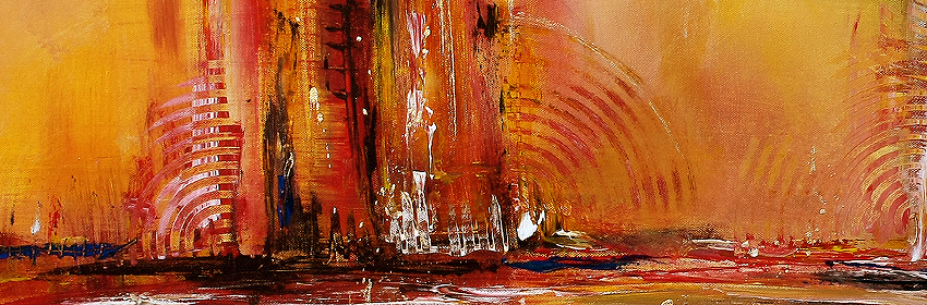 BA Abstrakt Modern Original Acrylbild Kunst Red Dubai Dekobild UNIQUE 